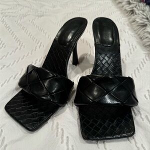 Wild Diva Black Quilted Heels